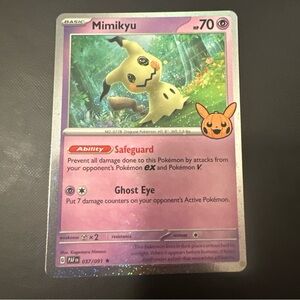 Mimikyu 037/091 Cosmo Holo ~Fart Swirl~ Pokémon TCG Trick or Trade Near Mint